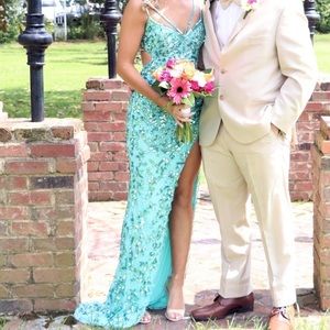 Aqua/mint colored prom dress size 2